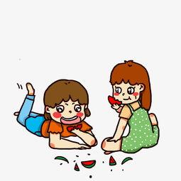 吃瓜图片父女,父女共享吃瓜时光